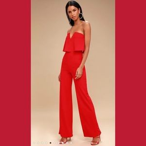 Lulus Red Jumpsuit- size small